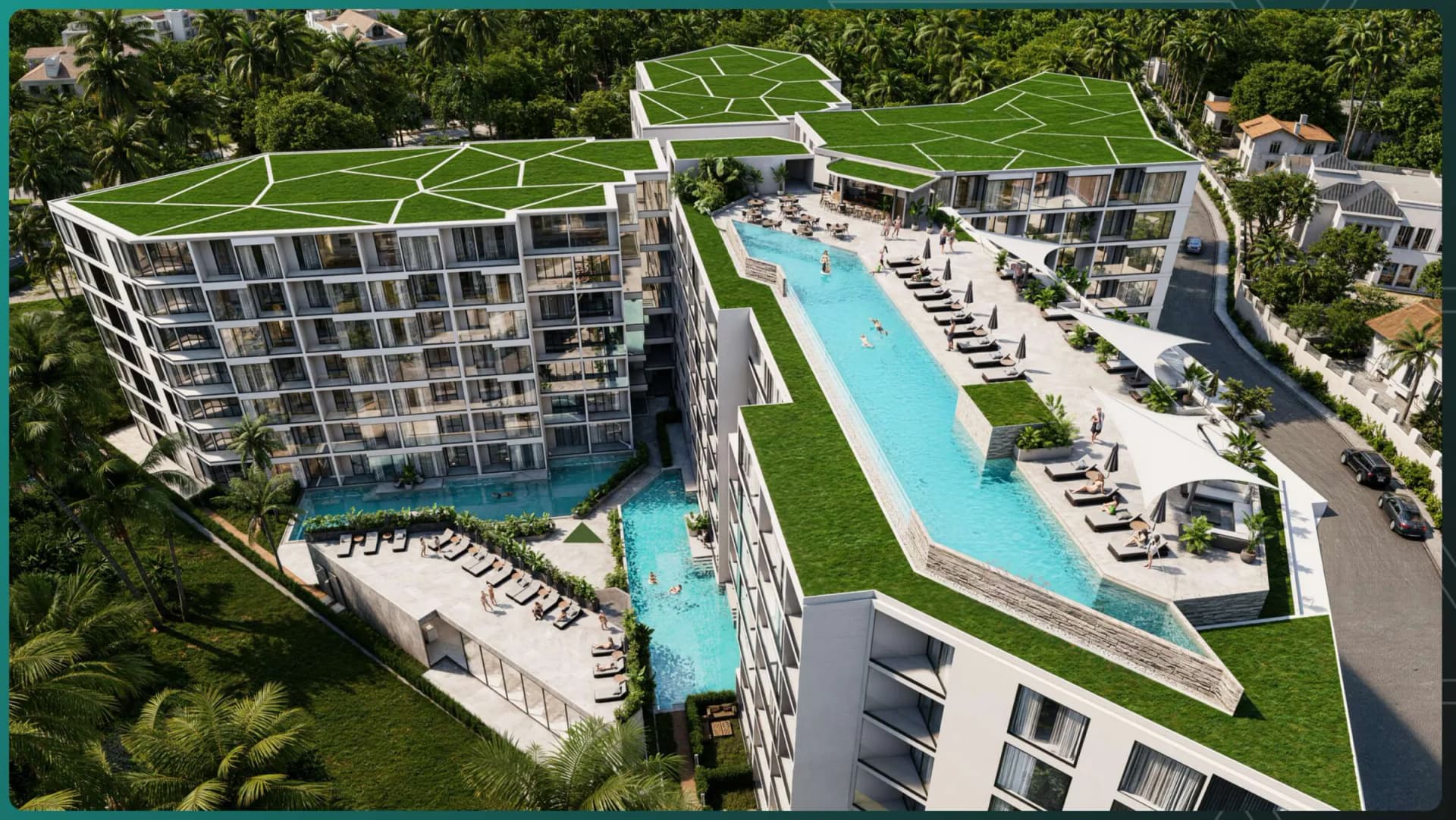 The Next Point Condominium:屋顶无边际泳池及环绕中庭的四栋楼